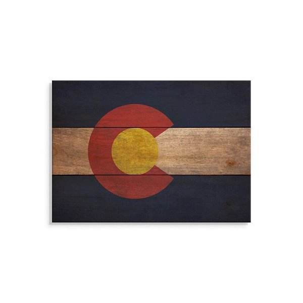 Wile E. Wood 15 x 11 in. Colorado State Flag Wood Art FLCO-1511